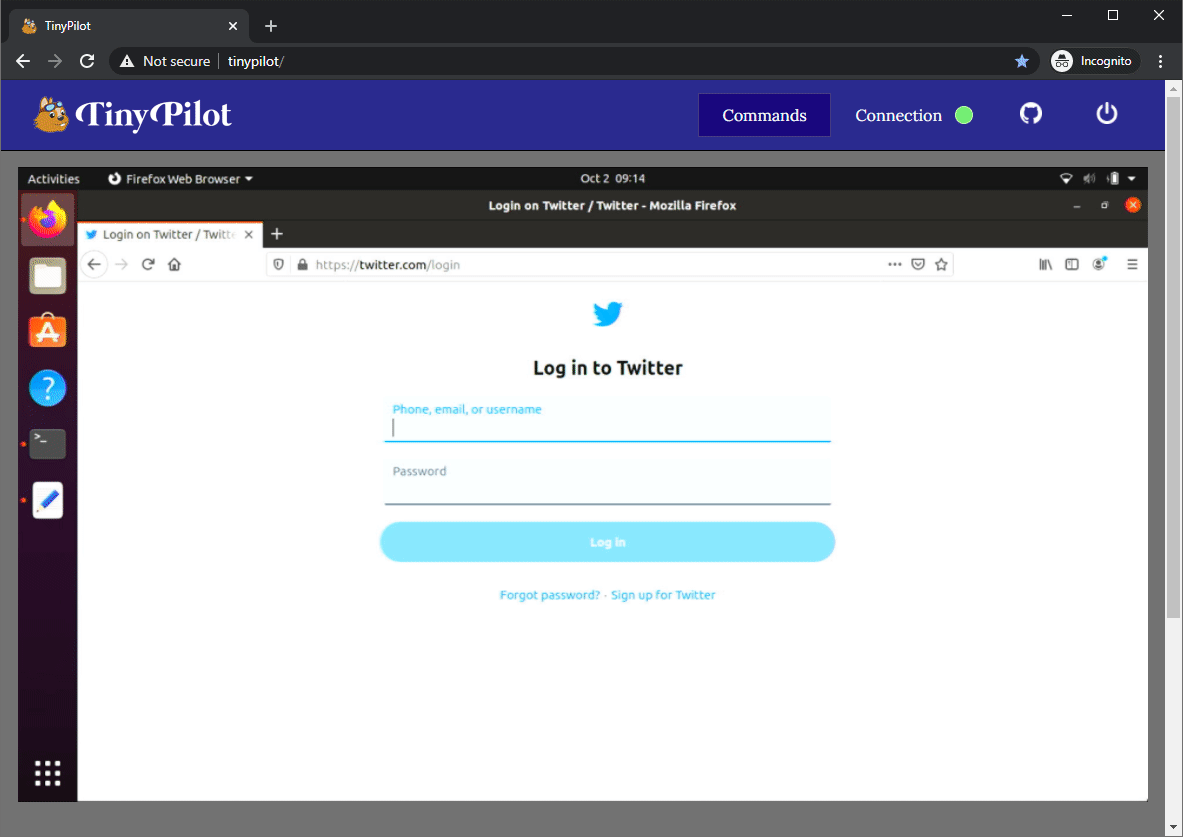 Screen capture of using the paste feature to paste a password into Twitter's login screen