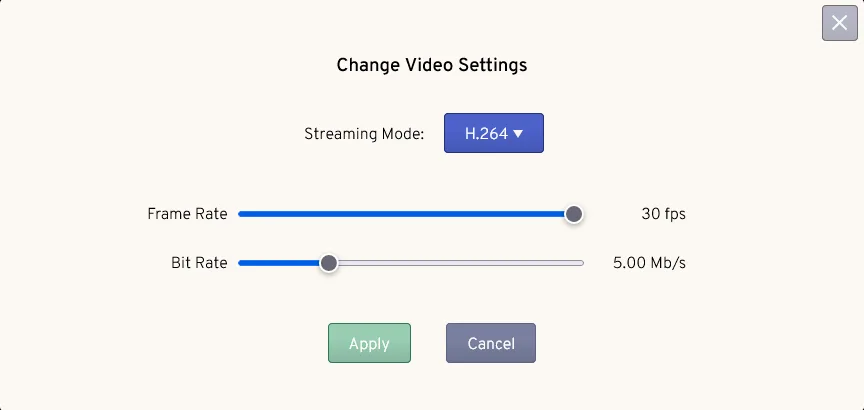 TinyPilot Video Settings dialog