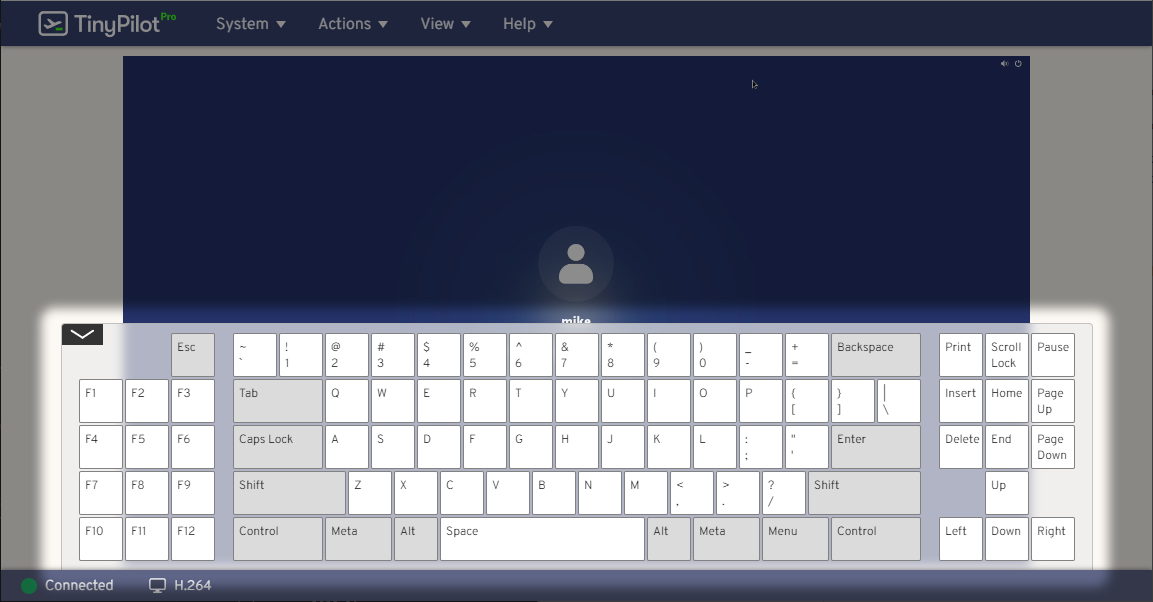 Screenshot of new on-screen keyboard