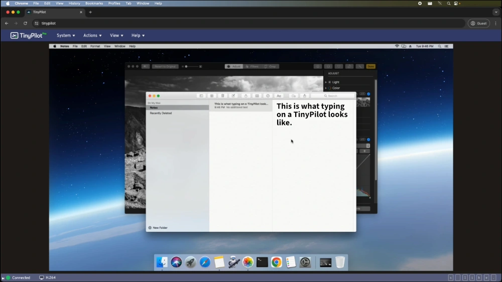 A screenshot showing the TinyPilot web interface.