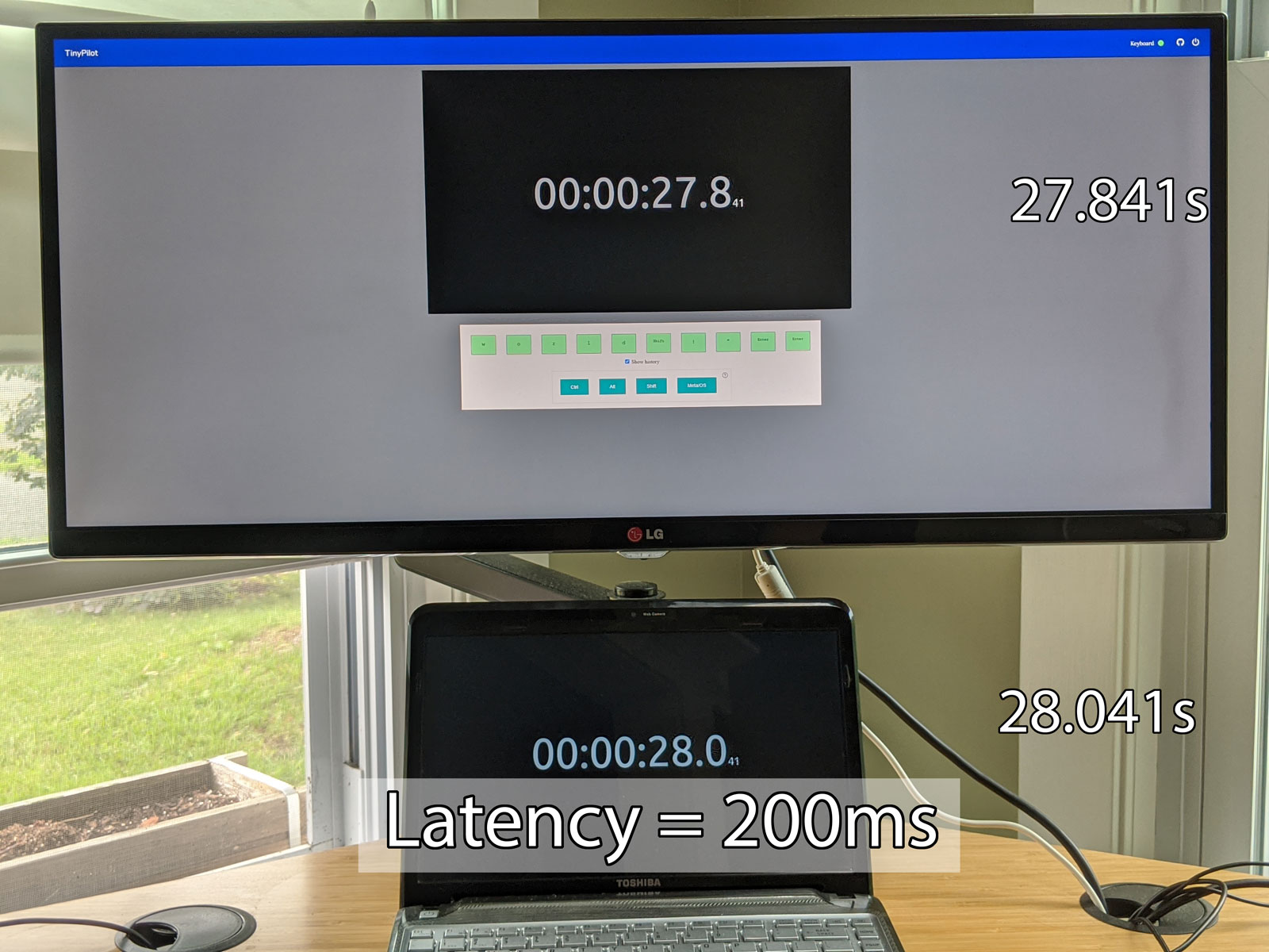 Photo showing 200ms of latency after eliminating re-encode step