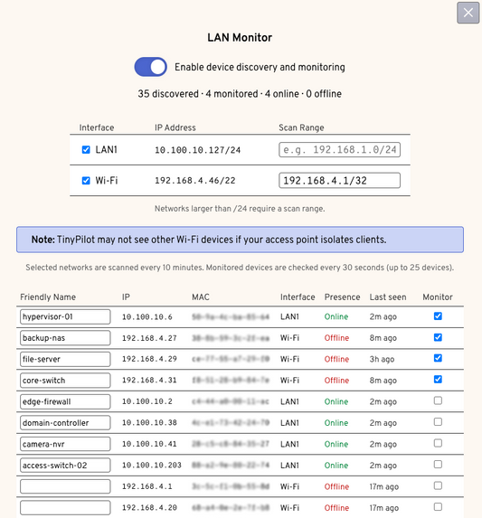 Lower-latency H.264 and LAN Monitor in TinyPilot Pro